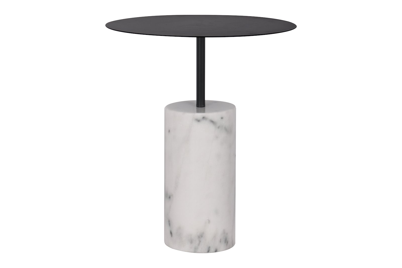 Lorenzo bord Marmorfot med sort bordplate i metall Ø:40cm H47cm