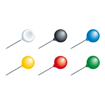 Exacompta - 20 Épingles sphériques - couleurs assorties