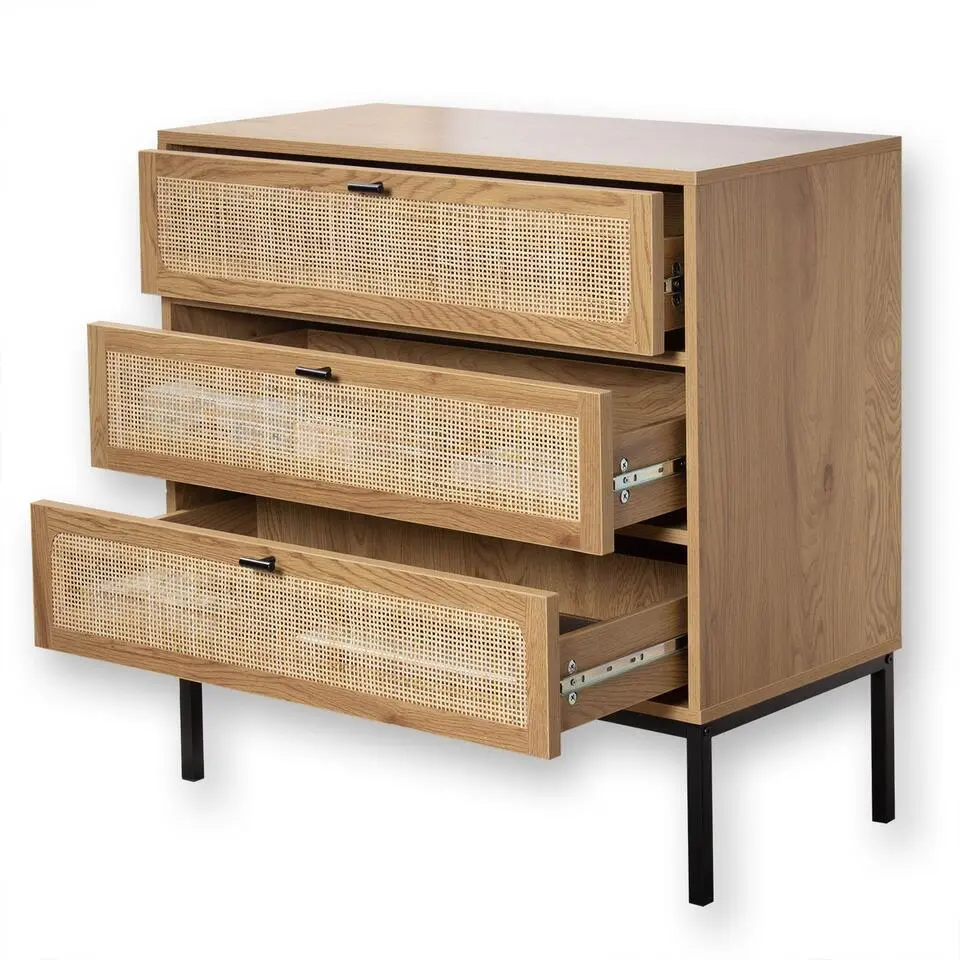 CALICOSY - Ladekast JAYA - Licht hout - 79x80x39 cm
