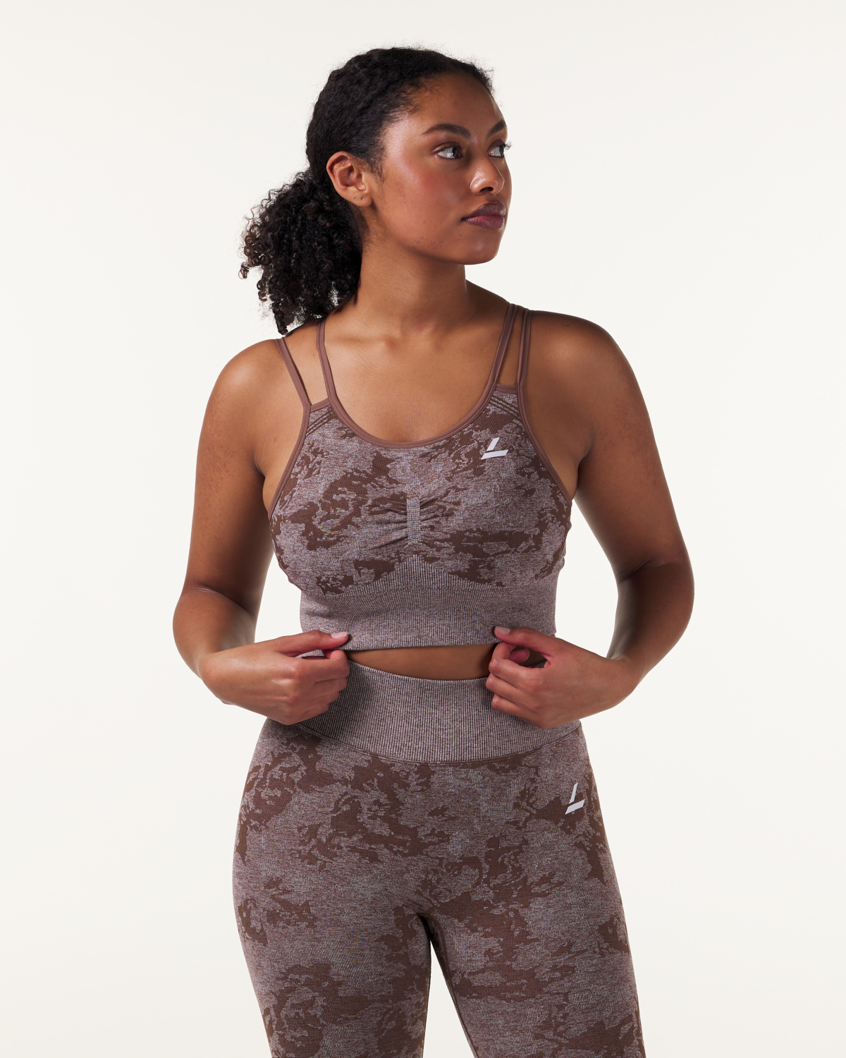 LEVITY Device Seamless Ruch Bra Dk Brown Leo