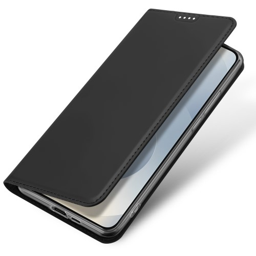 Samsung Galaxy S25 Edge Flip Wallet Cover Leder Tasche - Schwarz