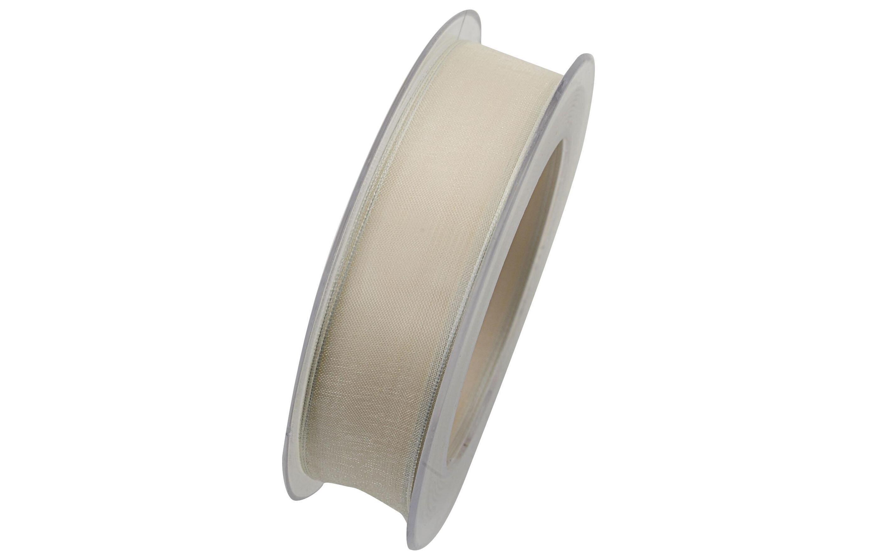 Organzaband Organzaband Écru, 25 mm x 20 mBand für Geschenke