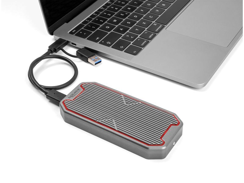 Delock Externes Gehäuse M.2 NVMe PCIe SSD USB 3.2 Type-C 20 Delock Externes Gaming Gehäuse für M.2 NVMe PCIe SSD mit SuperSpeed USB 20 Gbps (USB 3.2 Gen 2 x 2) USB Type-C Buchse und RGB LED Beleuchtung