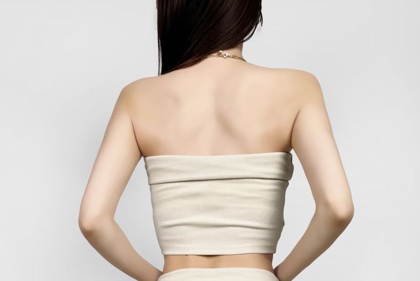 Faiar - Effen crop top / korte broek met gemiddelde taille