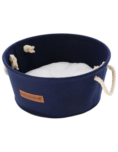 Pets Dreamteam Mand Rond Vilt - Dierenmand - Ø39x17 cm Navy