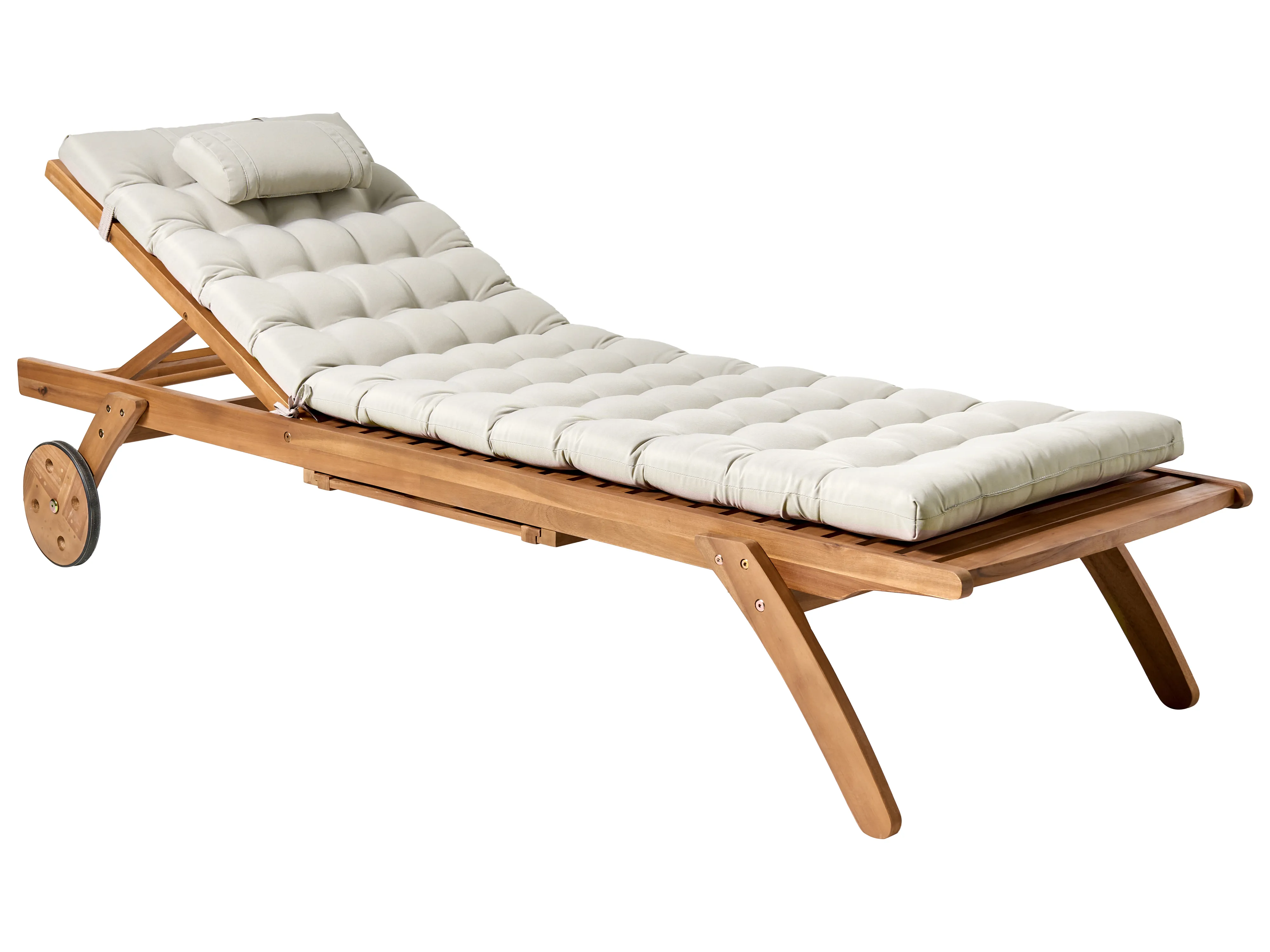 Ligstoel met kussen CESANA PREMIUM Acaciahout Taupe