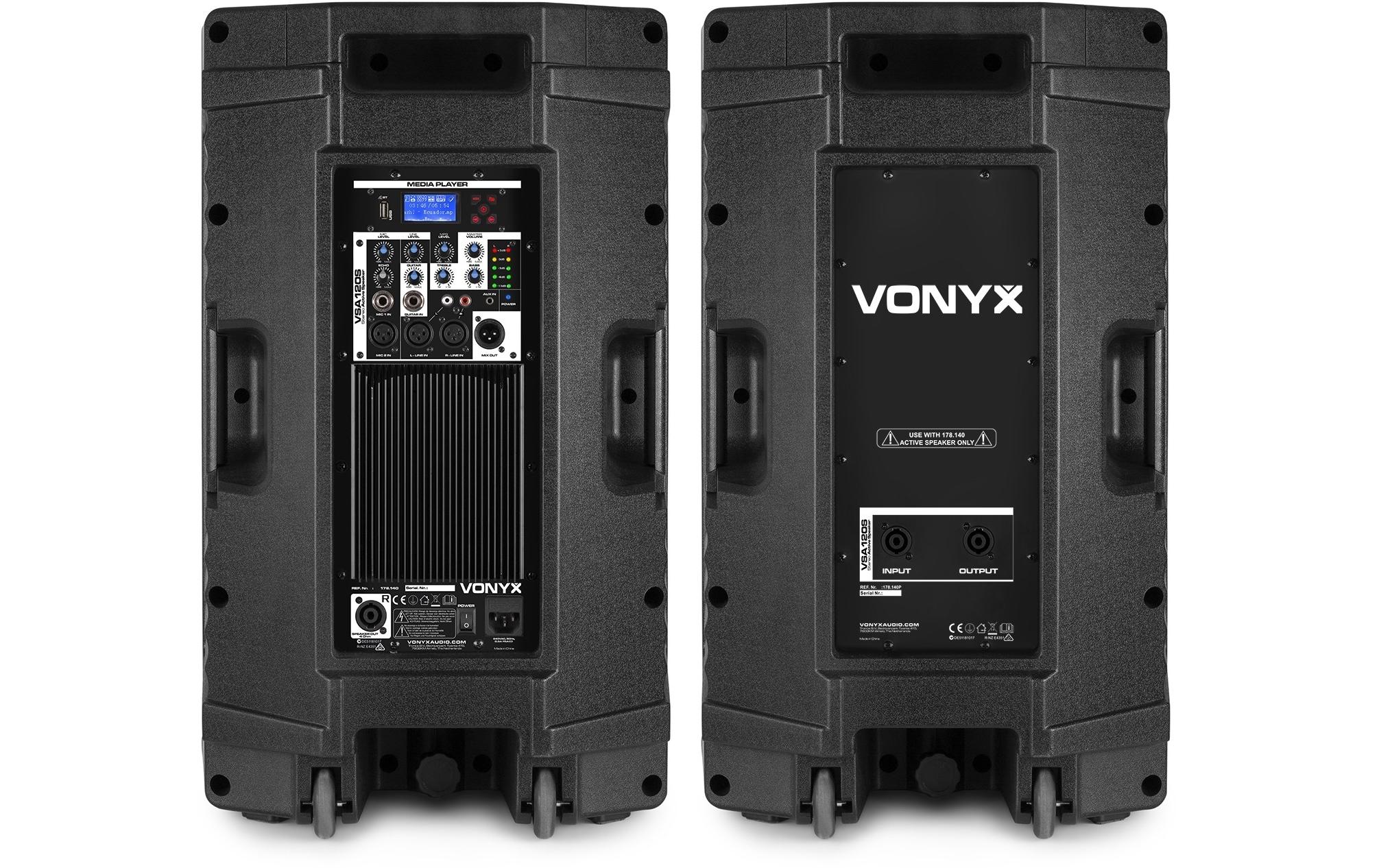 Lautsprecher VSA120S 400W Paar<br>Aktiv-Lautsprecherset mit Bluetooth und Multimedia-Player