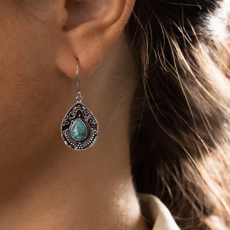Boucles d'oreilles argent massif et pierre naturelle