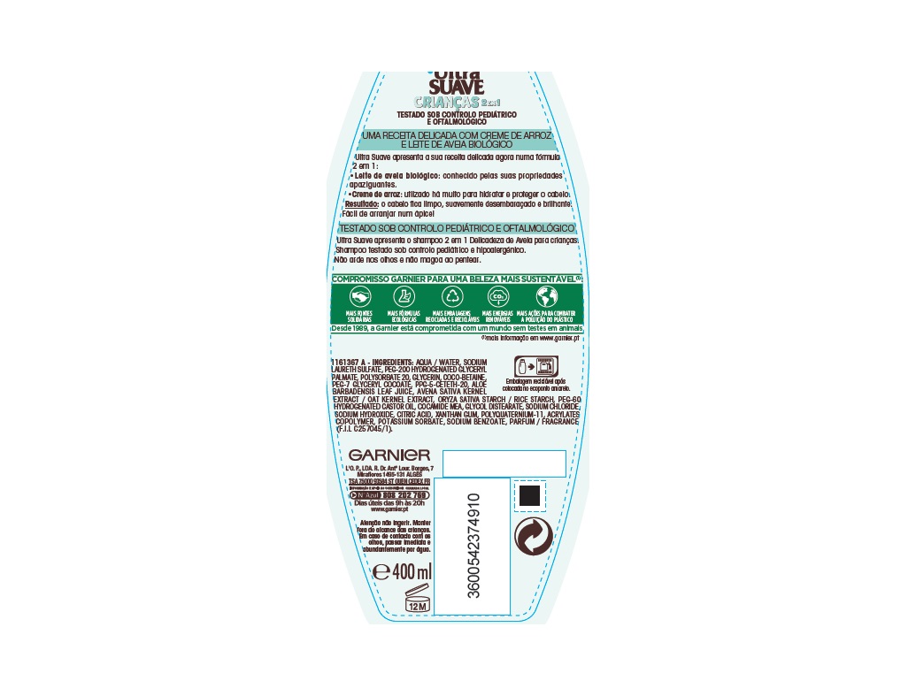 CHAMPÔ ULTRA SUAVE KIDS DELICADEZA AVEIA 400ML