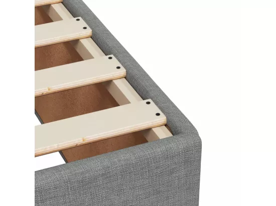 Sommier à lattes de lit avec matelas Gris clair 160x200cm Tissu