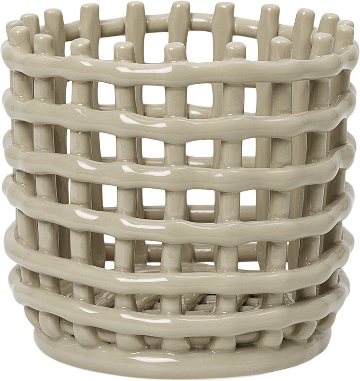 ferm LIVING Ceramic Basket - Small - Cashmere Cashmere
