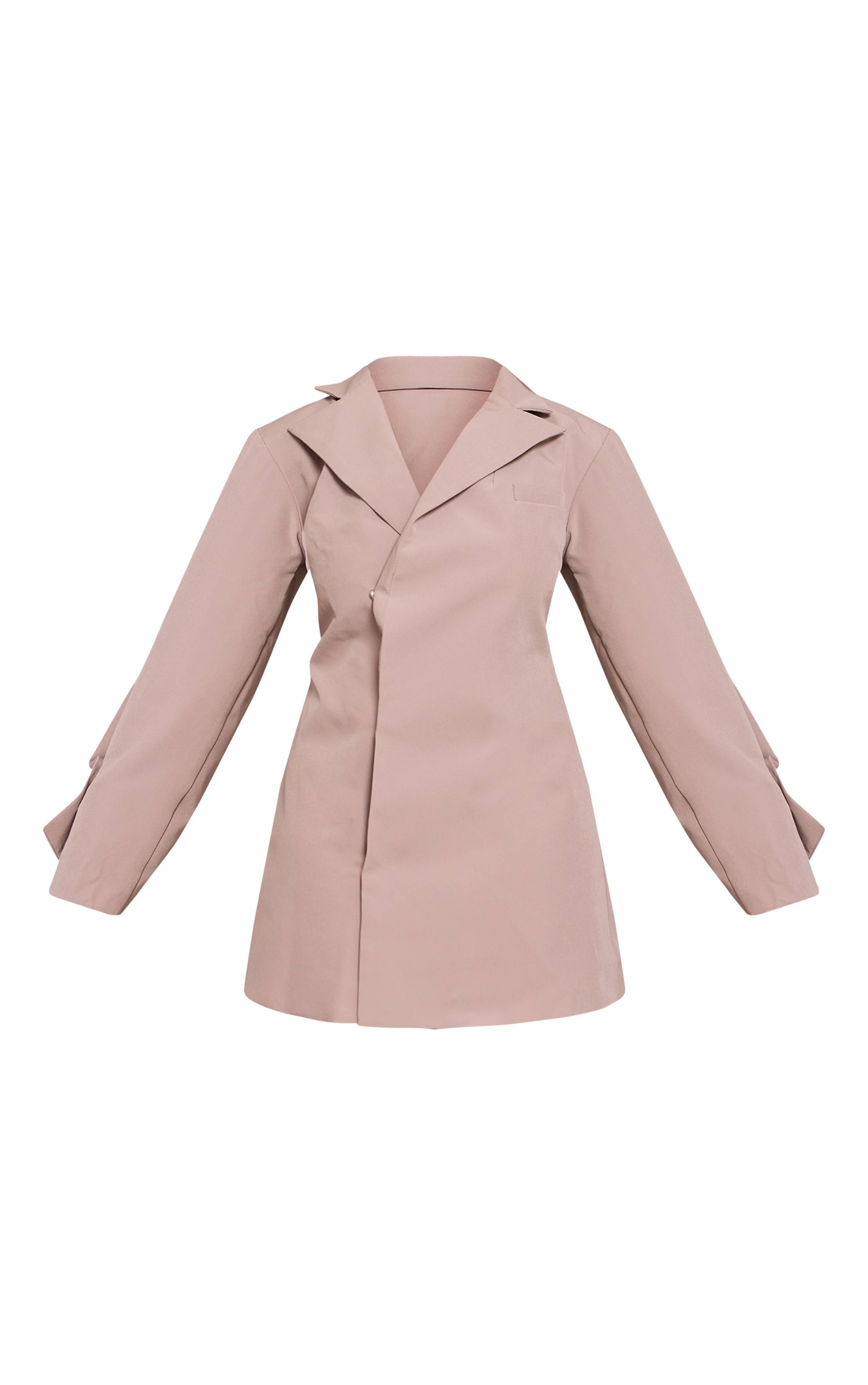 Chocolat Robe Blazer Ajustée À Taille Ajustable Et Manches Plissées Shape