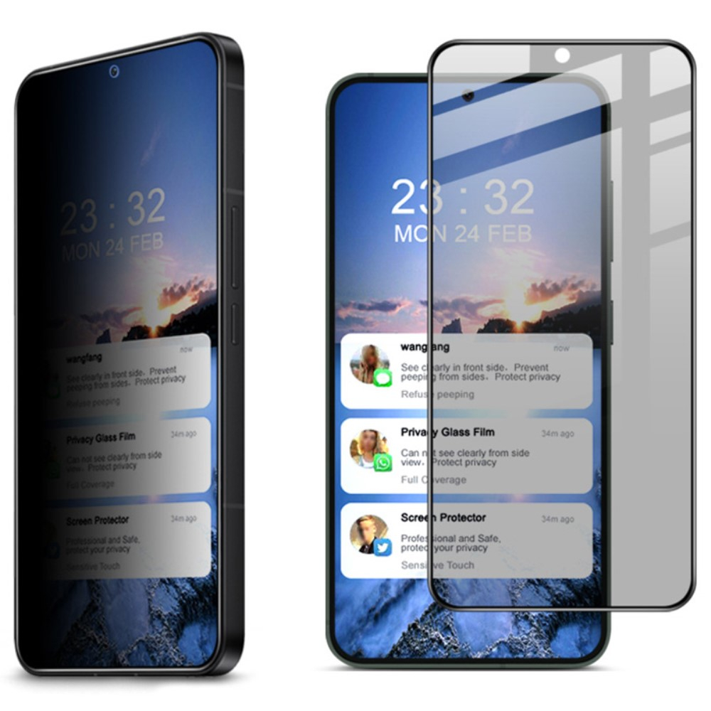 Samsung Galaxy S24 Privacy Vollbild Panzer Glas Display mit Rahmen