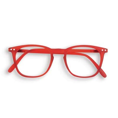 +1.00 Red Square Reading Glasses: Izipizi
