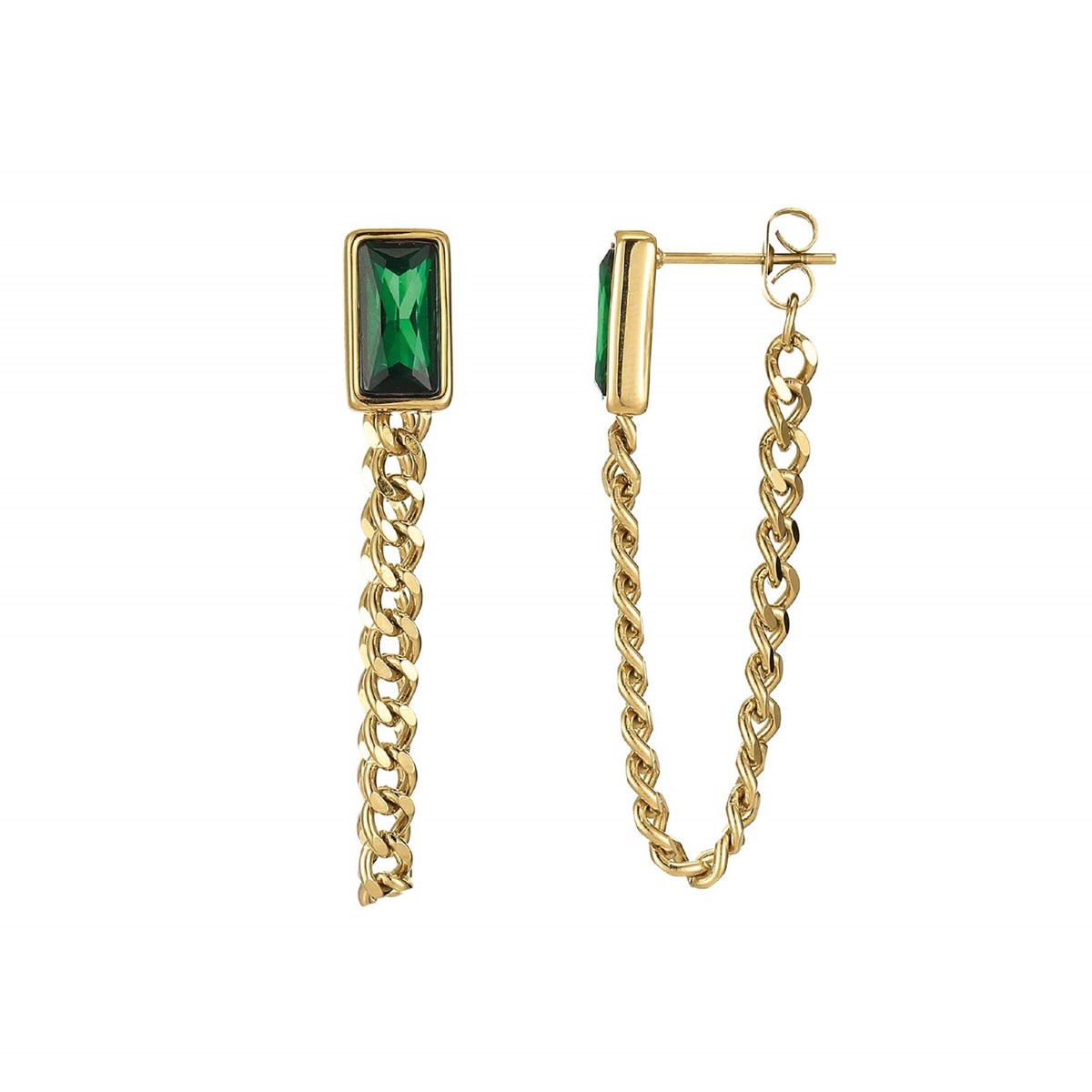 Boucles Mila Strass vert
