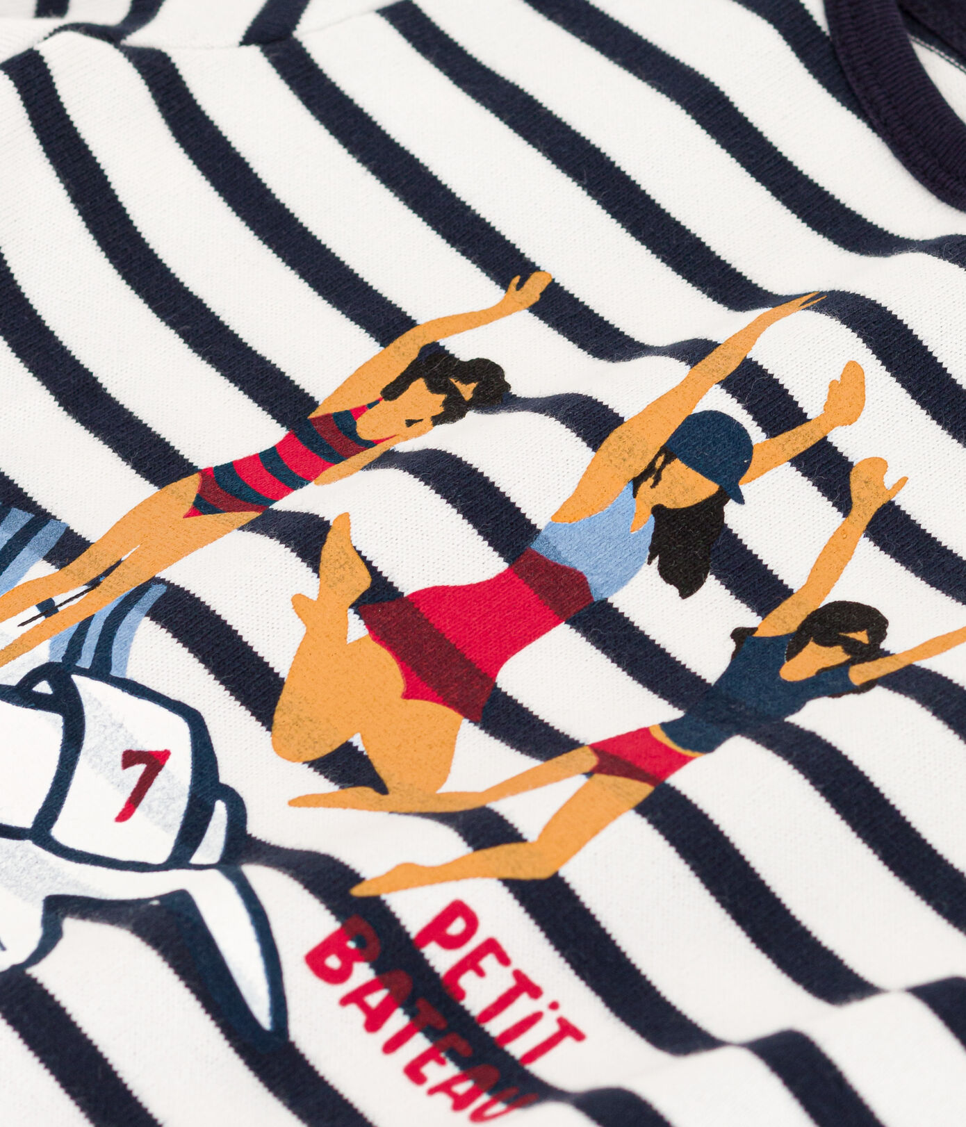 Marinière sérigraphiée en coton épais enfant fille