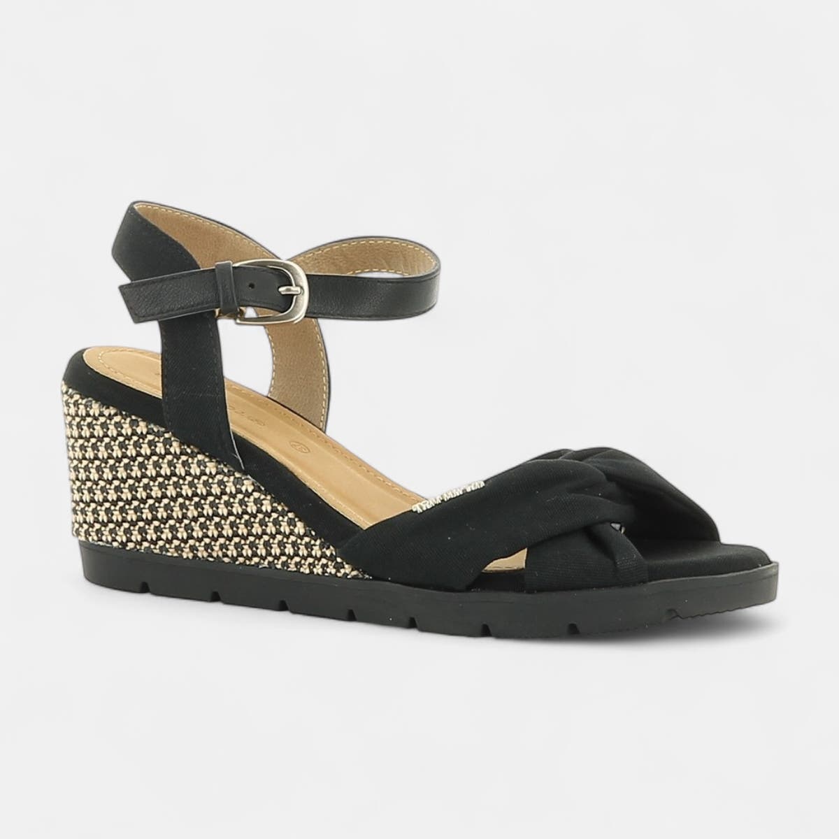 Espadrilles à talon compensé Femme noir