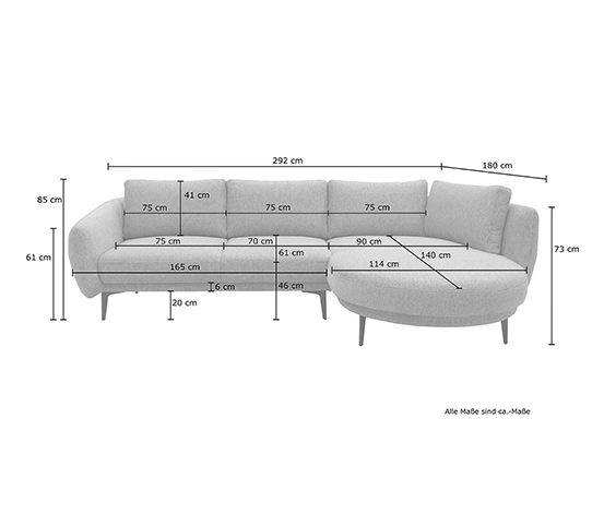 DOMO collection Loungesofa »Toledo«, rechts, beige