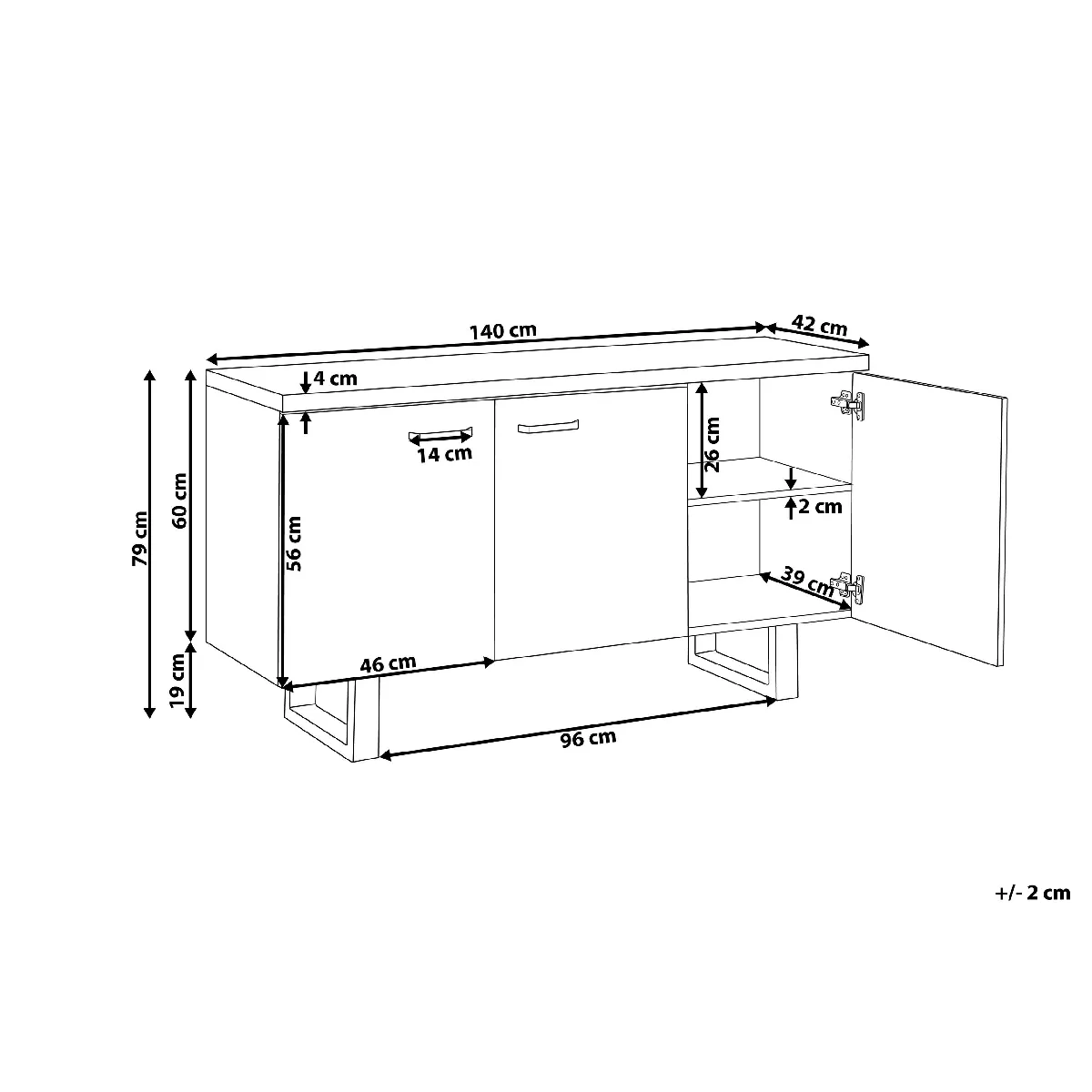 BELIANI Timber 79 cm Bois foncé
