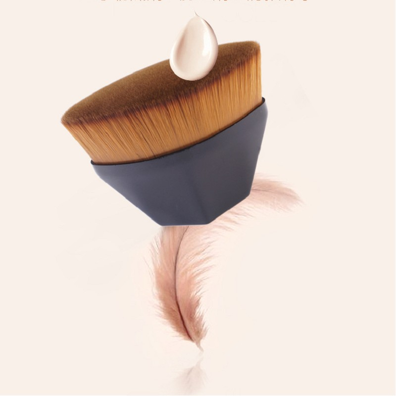 Flacher Foundation Make Up Pinsel Kosmetik Flat Top Brush  - Schwarz