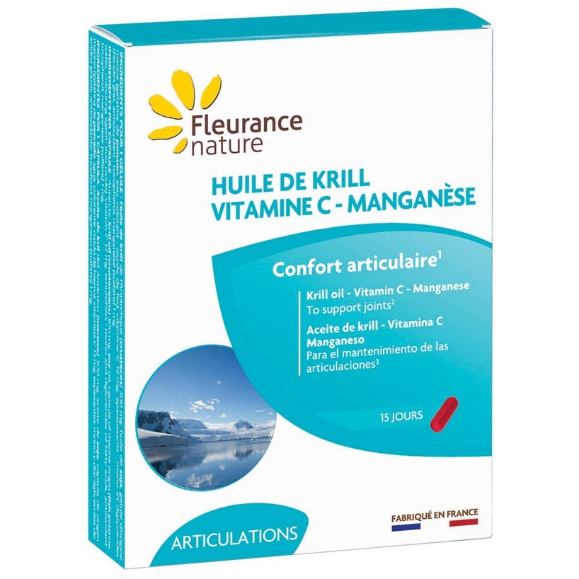 Maintien des articulations - Krill, vitamine C & manganèse - 30 jours