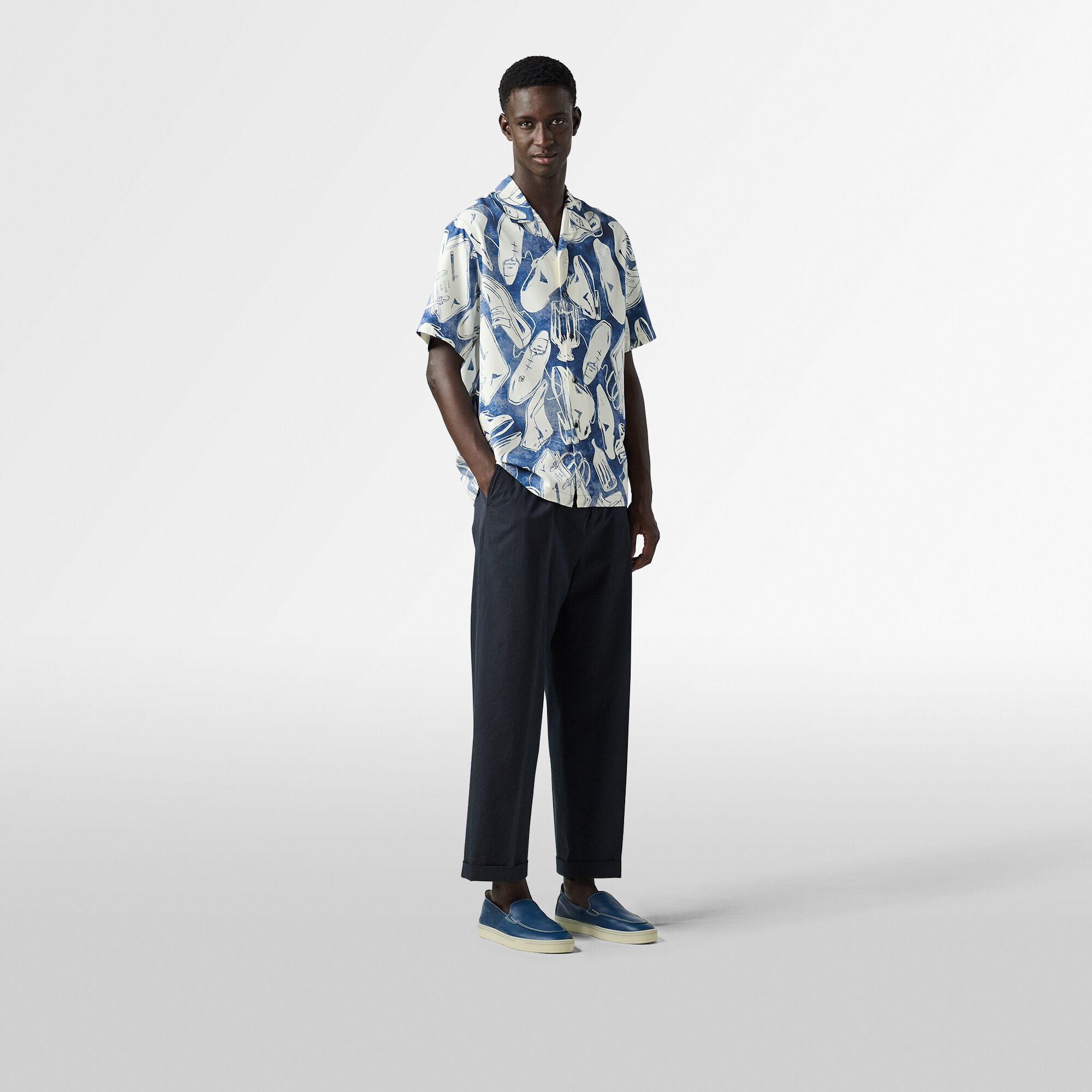 Chemise À Manches Courtes En Soie Avec Imprime Summer Iconic