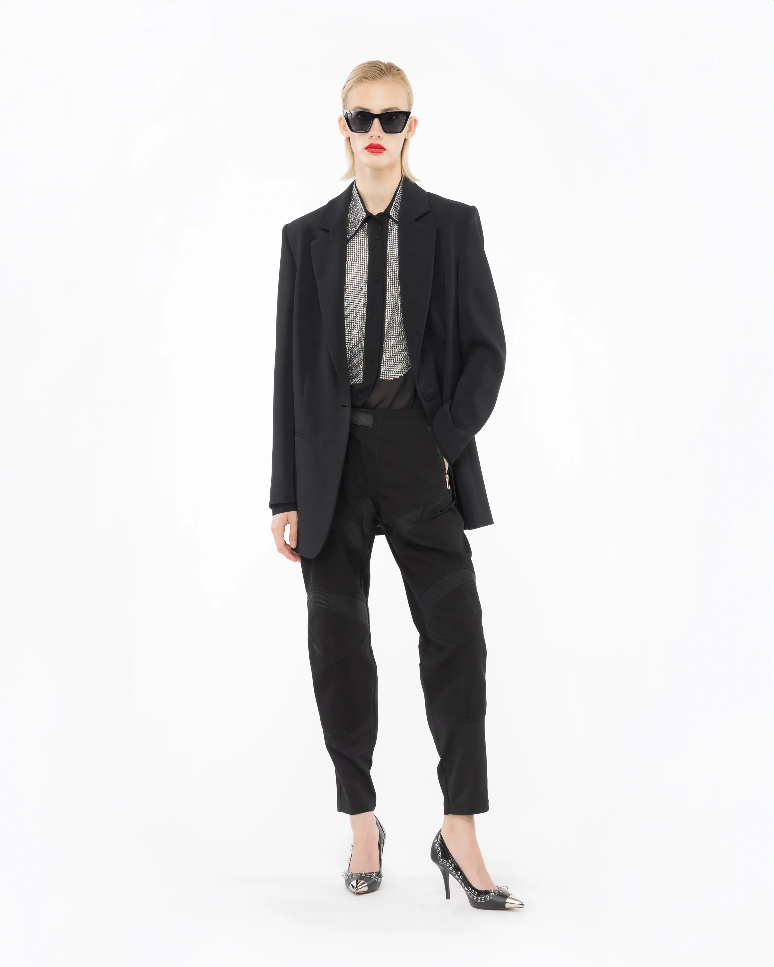 Chemise à strass | Noir