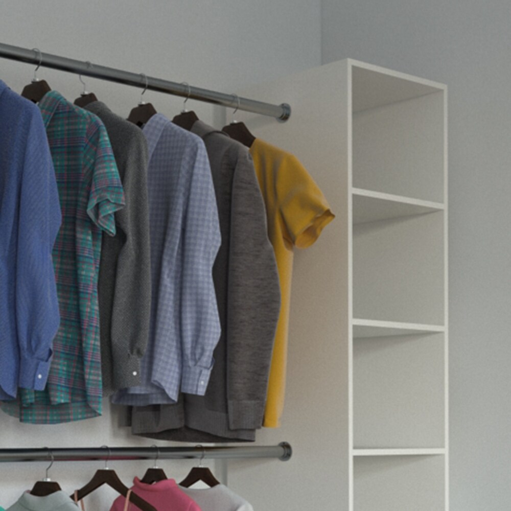 Vicco Kleiderschrank Visit begehbar Regal Kleiderständer Schrank 190cm Weiß
