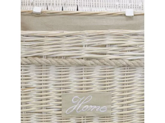 Malle carrée en osier blanchi (Lot de 2)