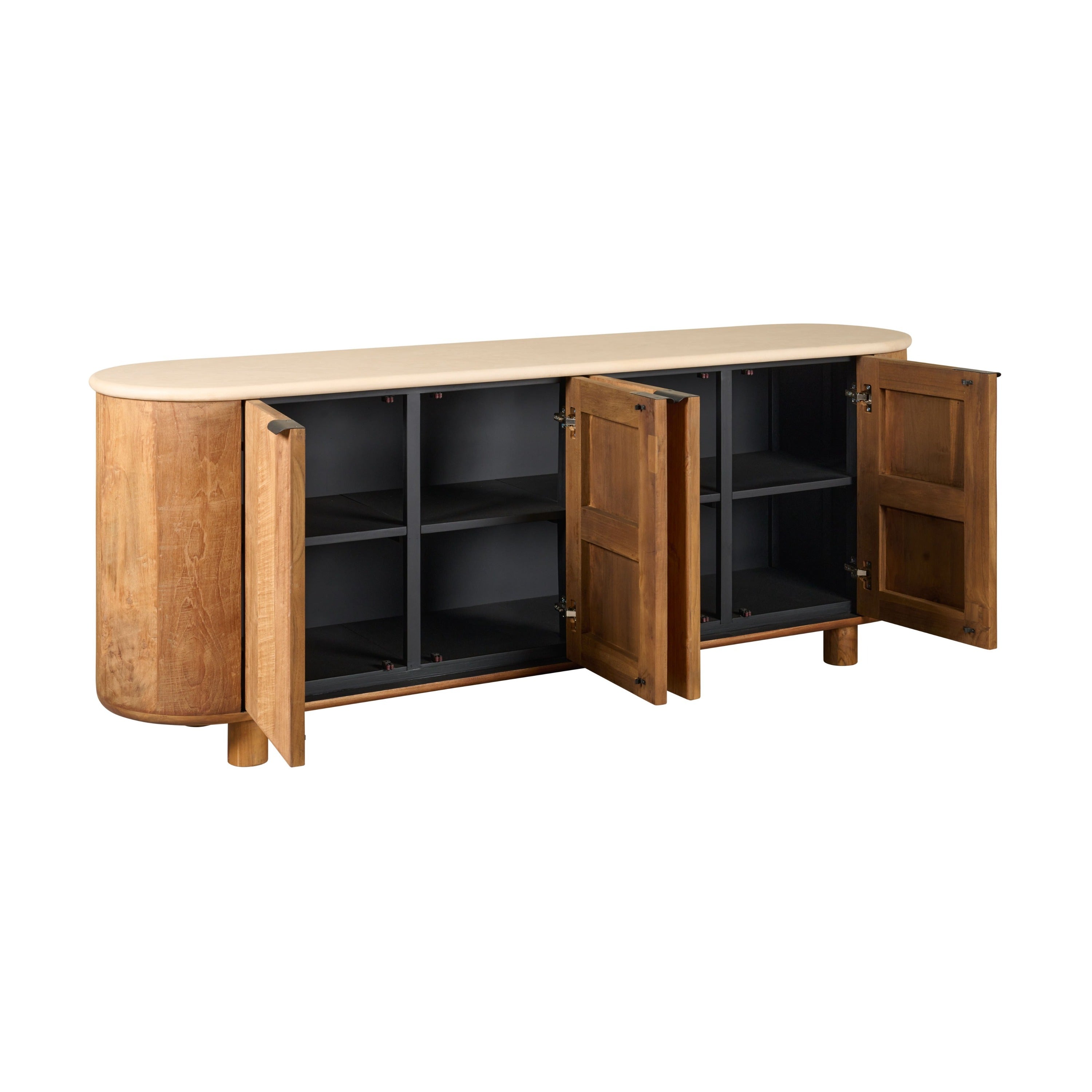 Dressoir Doble - Beige|Creme|Hout - Naturel - Hout