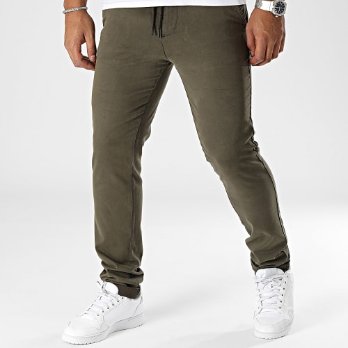 Pantalon Chino Slim Marco Lewis Vert Kaki