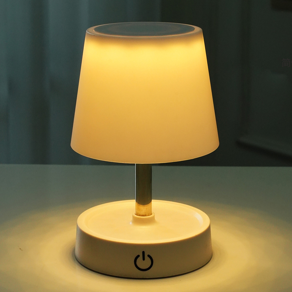 LED Teleskop Akku Tischleuchte Home Deko Nachttisch Lampe Kabellose Beleuchtung mit Touch Steuerung - Weiss