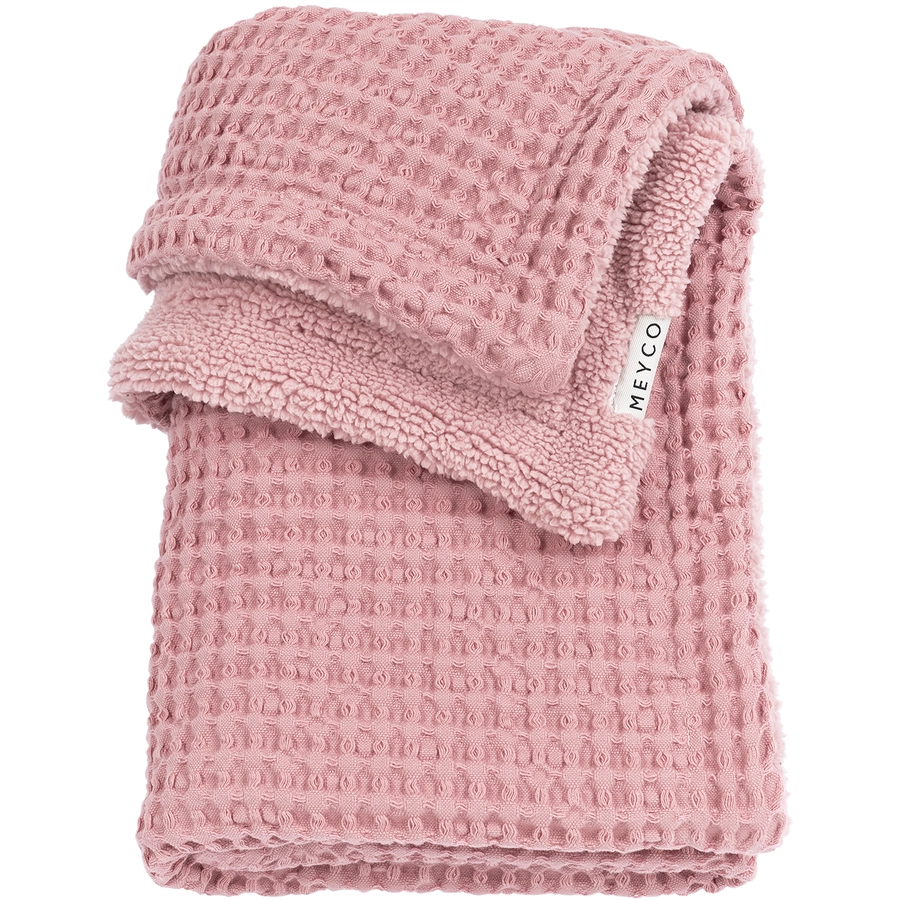 MEYCO Babydecke Waffel Teddy - Old Pink