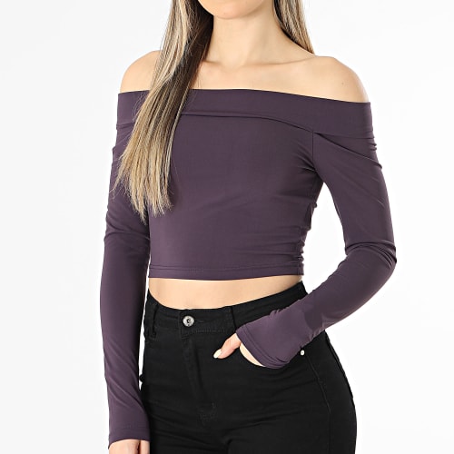 Top Manches Longues Crop Femme Fano Violet