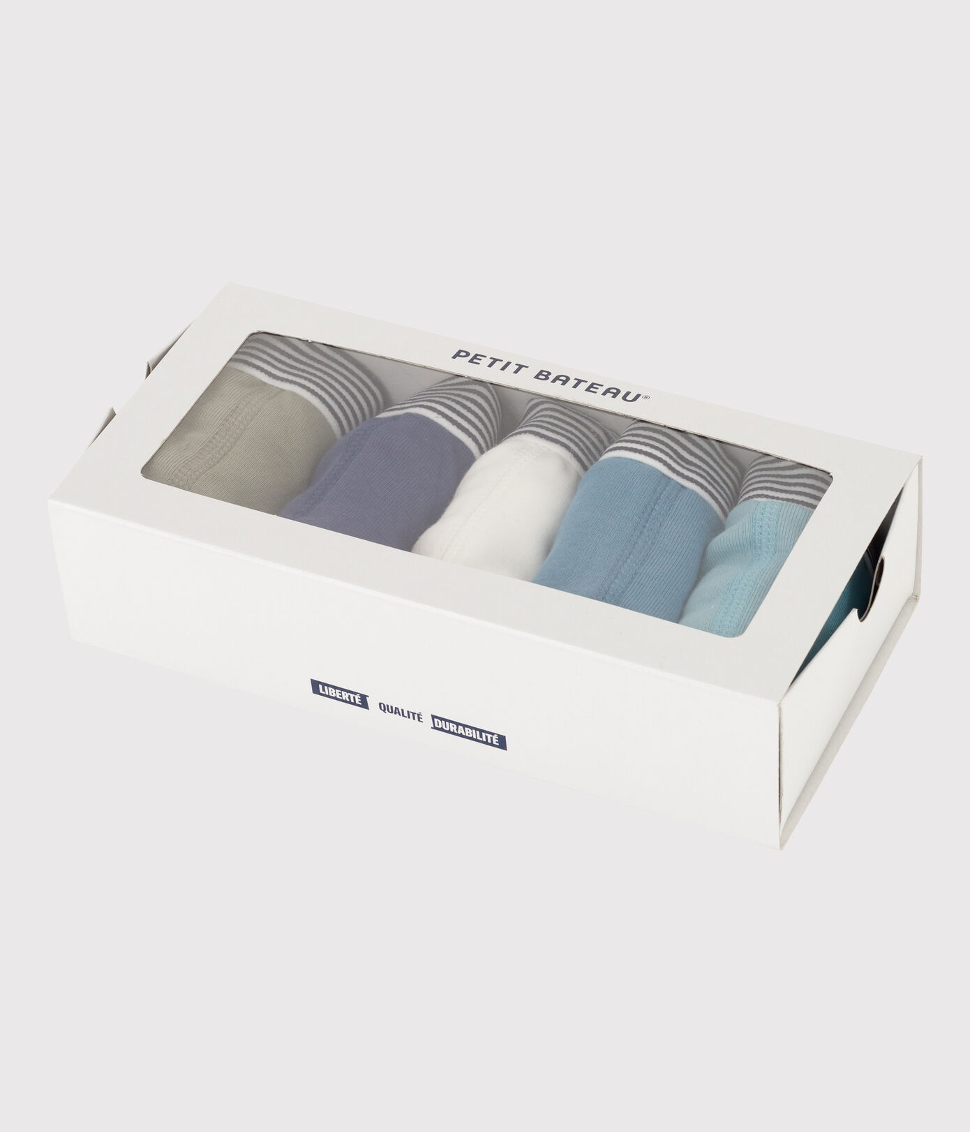 Lot de 5 boxers unis en coton petit garçon