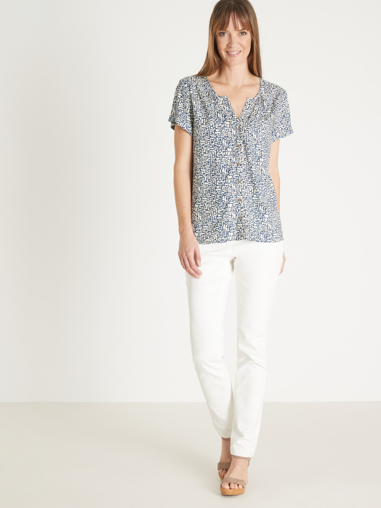 Chemisier encolure ronde en voile