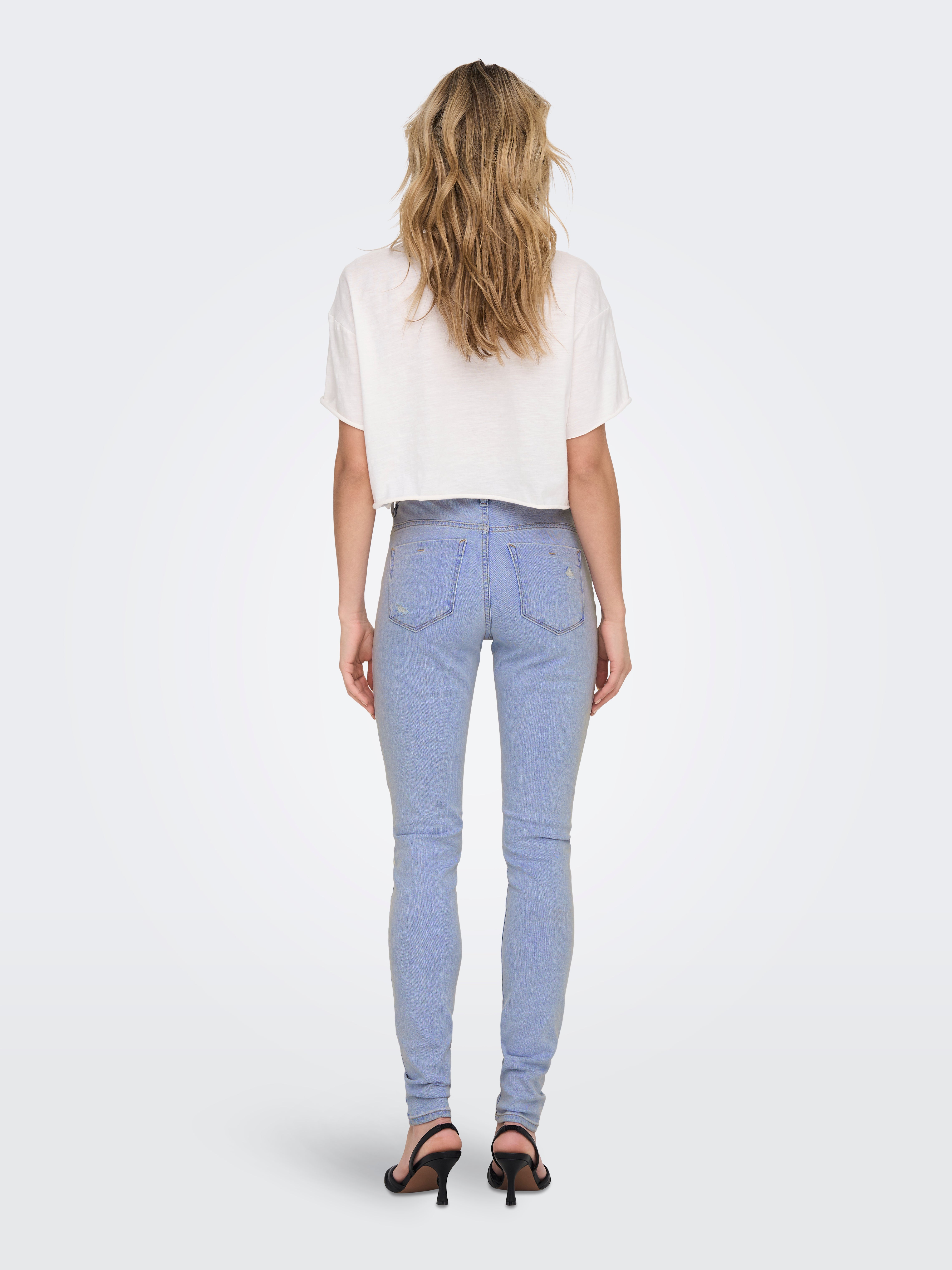 ONLFOREVER Hohe Taille Skinny Fit Jeans Light Blue Denim