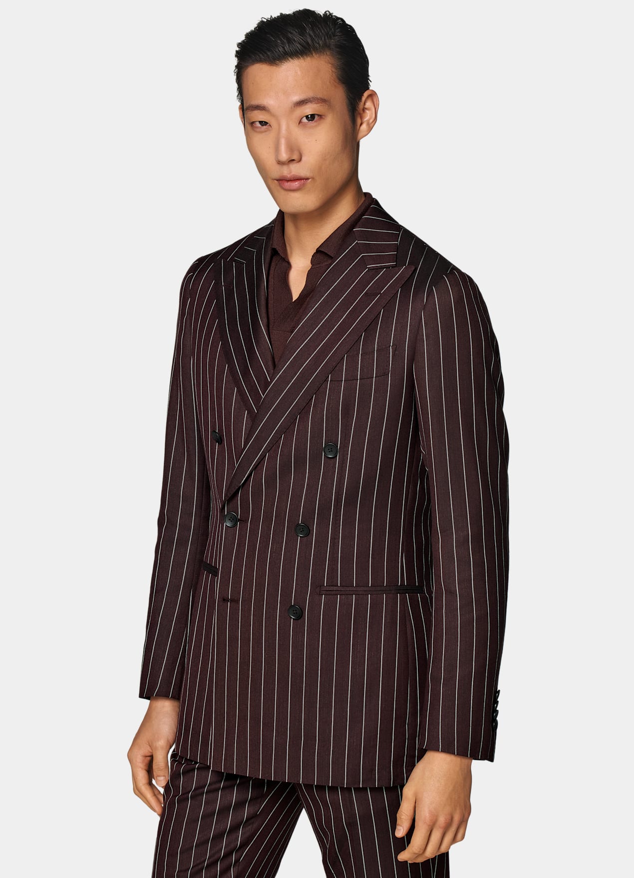 Costume Havana coupe Tailored bordeaux à rayures