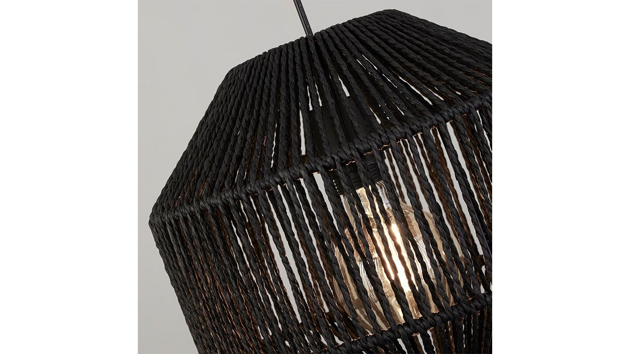 Hanglamp 11201-3BK Wicker B130 x D30 cm