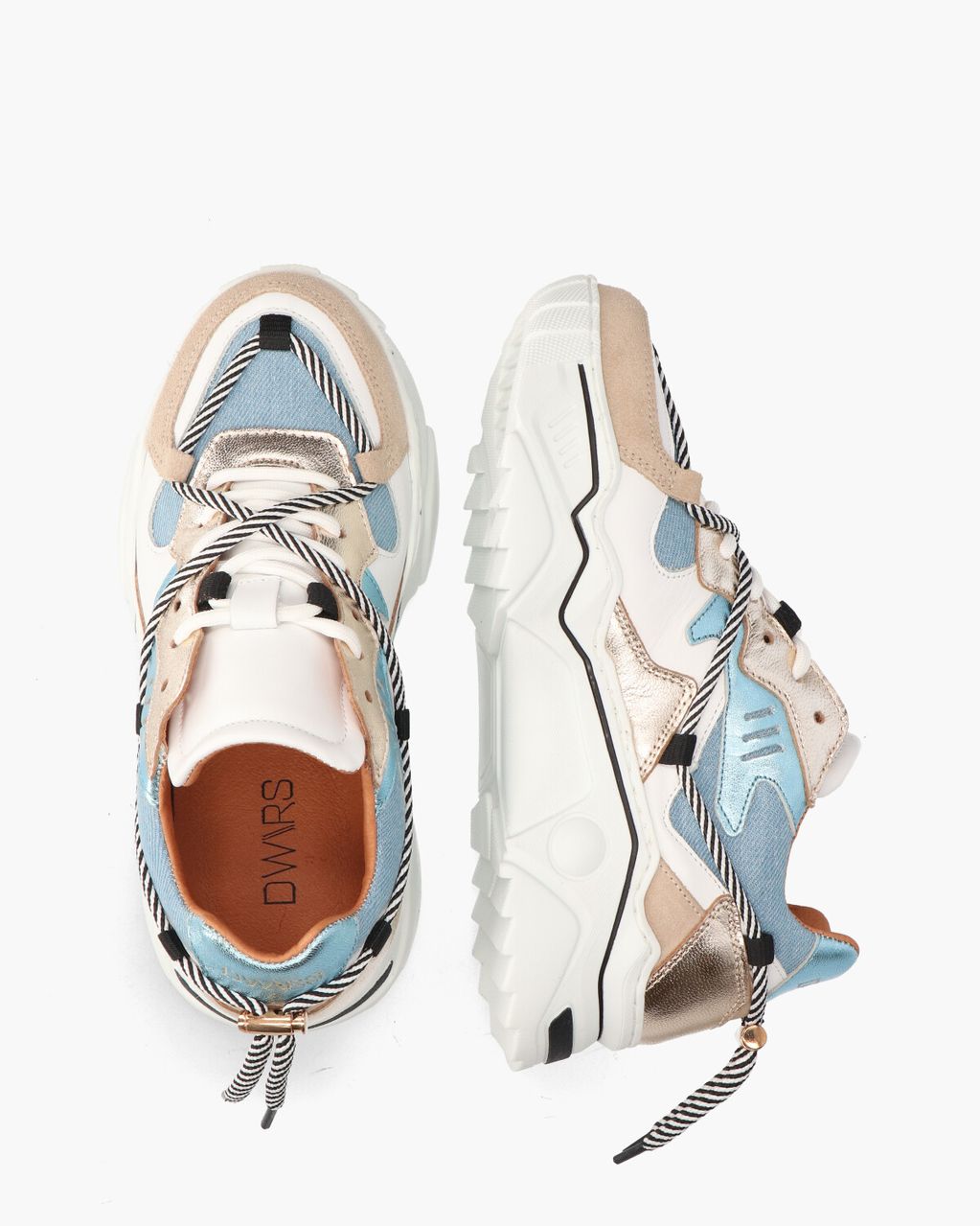 DWRS Label Jupiter Denim Beige/Blauw Damessneakers