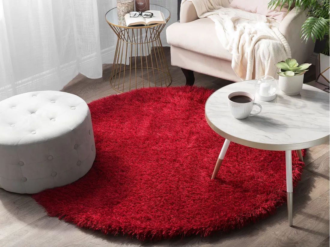 Tapis rond rouge CIDE