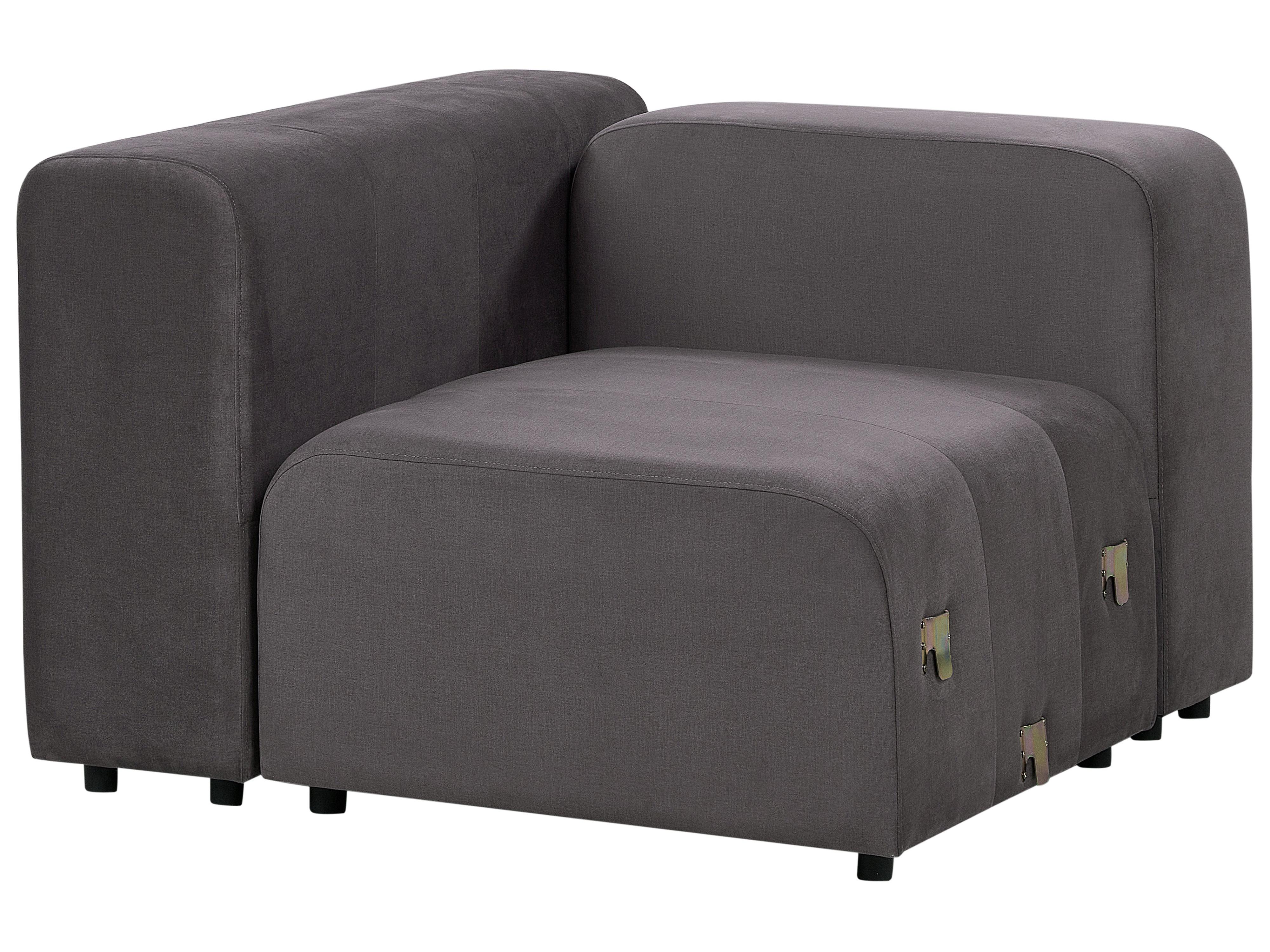 Modulaire bank 3-zits FALSTERBO Fluweel Donkergrijs met ottomaan