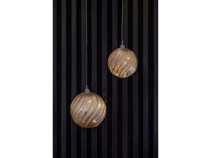 STT Glass ball rose, 15 cm Warmweiss LED Dekoration