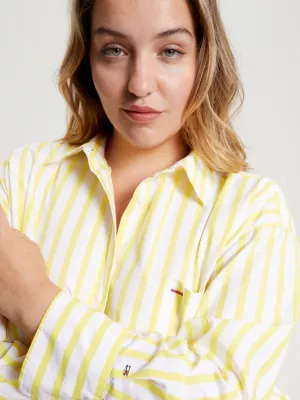 Camisa oversized listrada Curve Tommy Icons