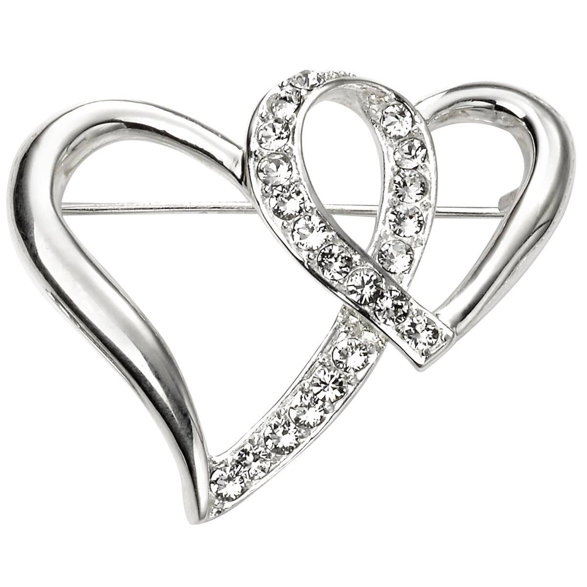 Broche coeurs en argent 925/1000