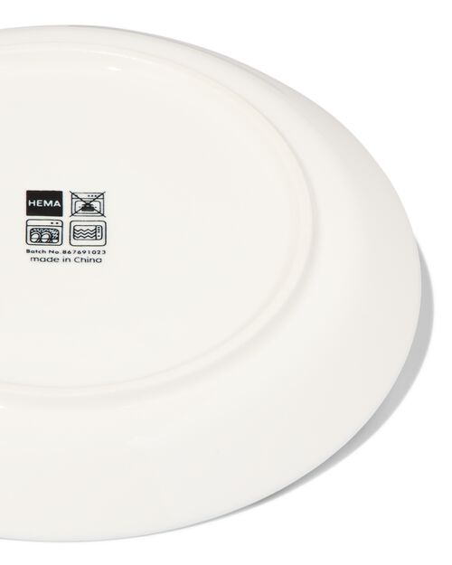 assiette à dessert Ø17cm - new bone blanc et bleu - vaisselle dépareillée