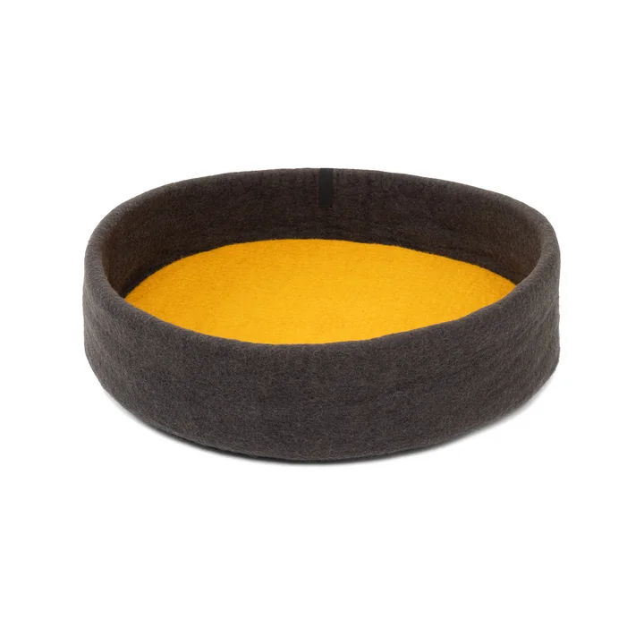 myfelt - Kuno Hundekorb, Ø 60 cm, Inlay ockergelb