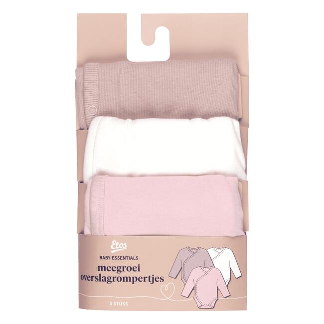 Etos Meegroei Overslagrompertjes Perzikroze Maat 50/56 Combi Set 3