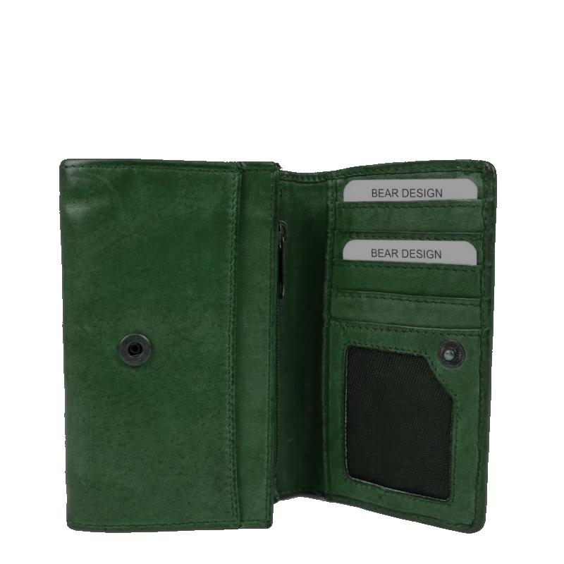 Bear Design Portemonnee Flappie Green