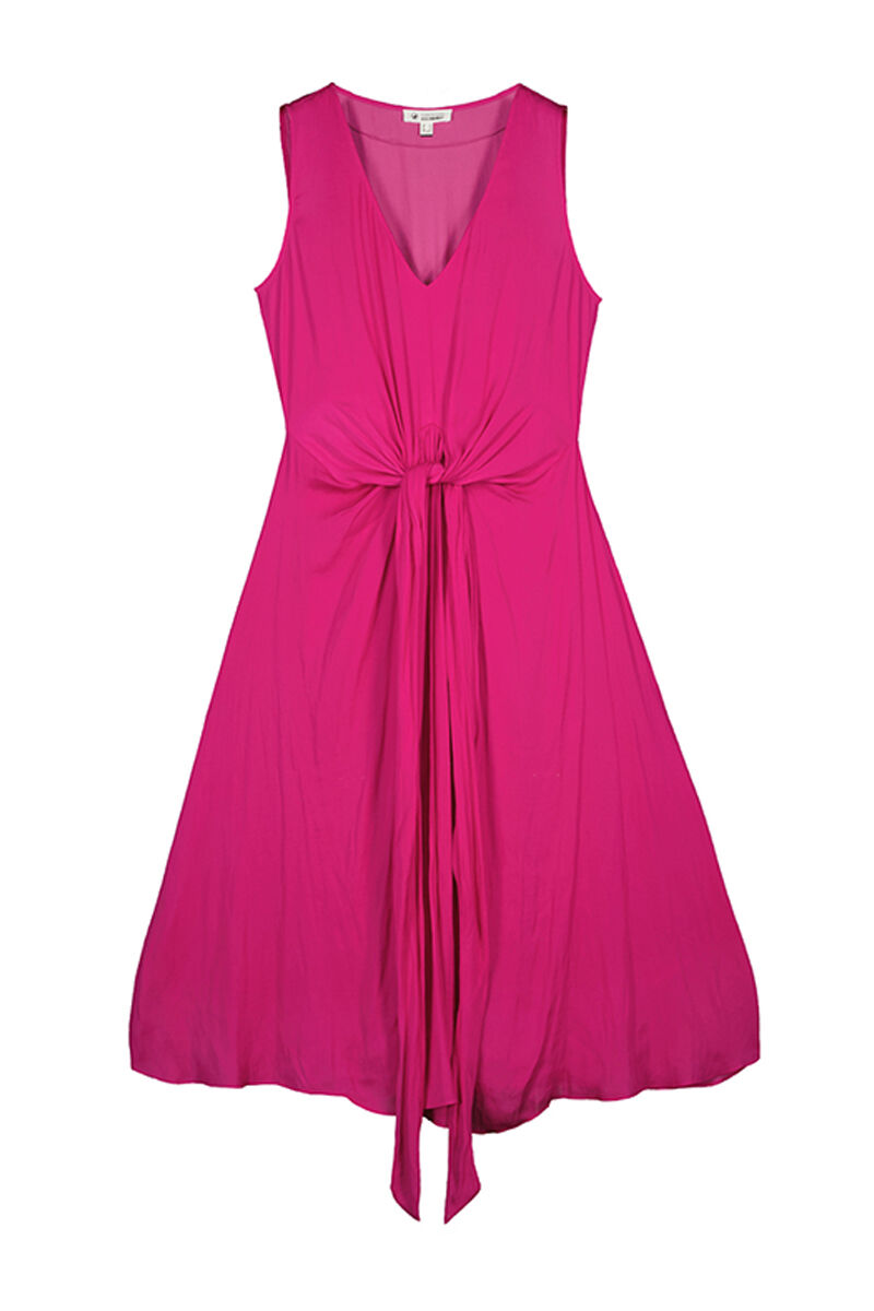 Vestido de cetim sustentável - fúcsia